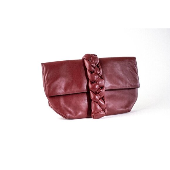 DeMellier Red Clutch with Braided Detail - Picture 5 of 11